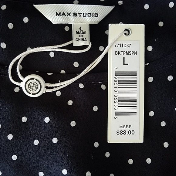 Max Studio blouse ruffle sleeve, NWT size L - Picture 5 of 6